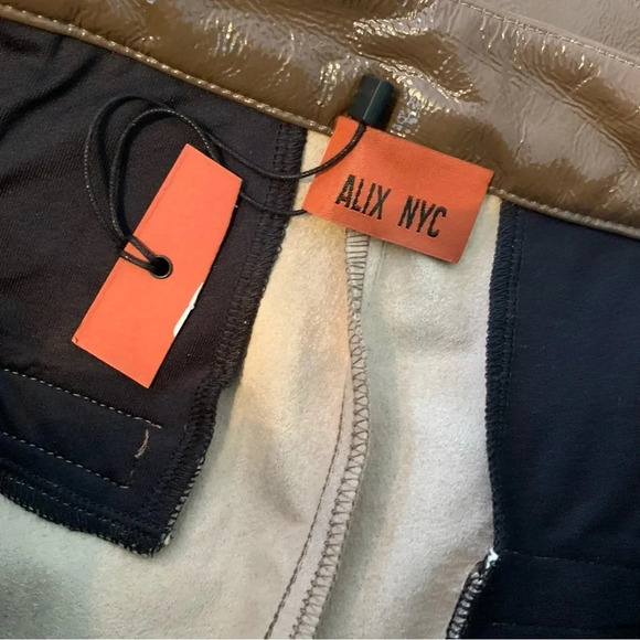 ALIX NYC Faux Patent Leather Loring Pant Acorn Size 6 NWT - Picture 7 of 11